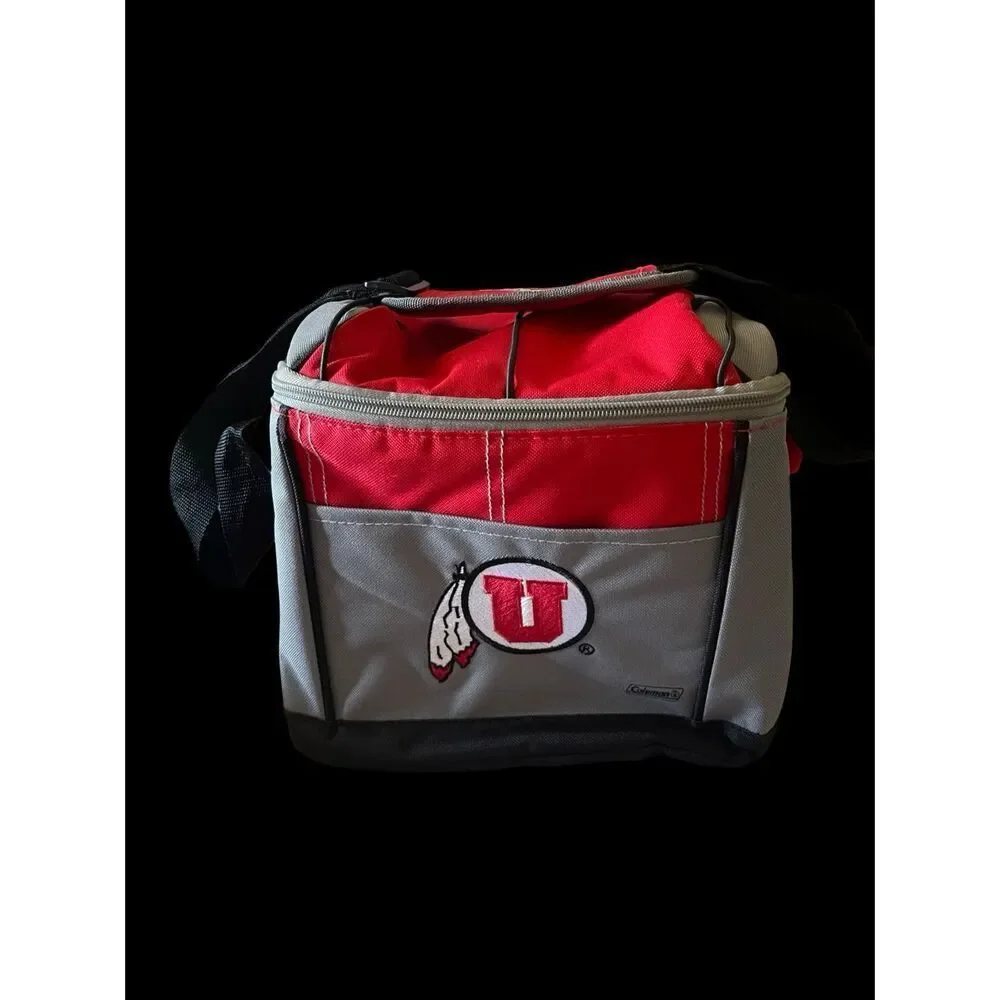 Coleman Red Gray Black Utah Utes Halftime Lunch Cooler Bag